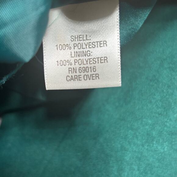 Studio Works Faux Suede Blazer Jacket 12 Emerald Green Gold Button Retro Chic - Picture 5 of 8